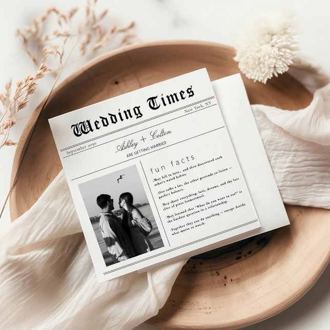Unique Photo Fun Facts About Newspaper Wedding  Napkin (Creator Uploaded)