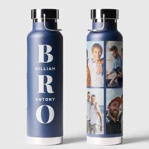 Unique Photo Gifts For Brothers Custom Name Water Bottle