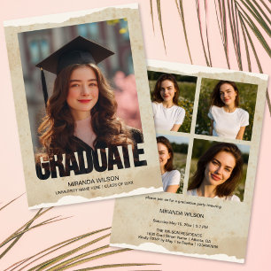 Unique Photo Graduation Party Invite Announcement