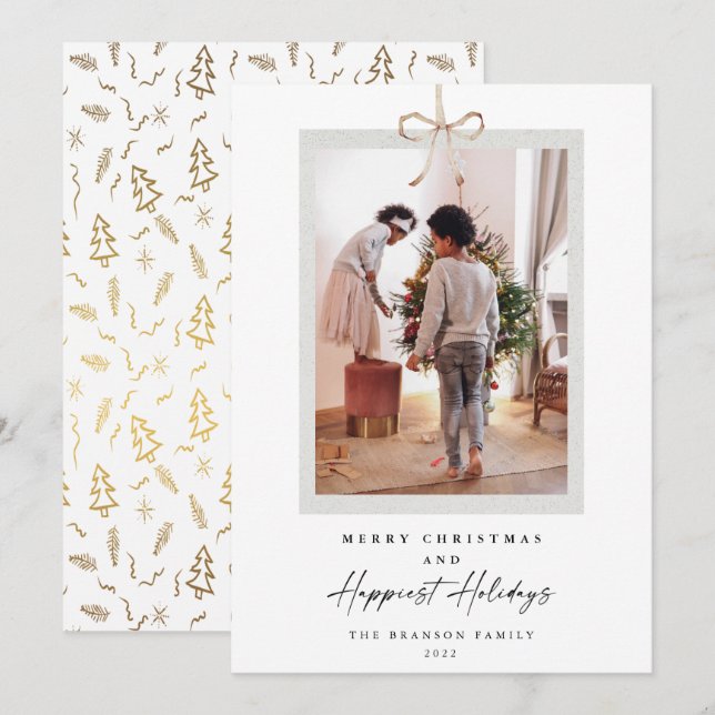 Unique Photo Merry Christmas Happiest Holiday Card (Front/Back)