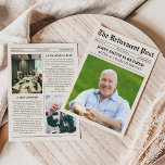 Unique Photo Newspaper Retirement Card<br><div class="desc">Unique Photo Retirement Newspaper Card</div>
