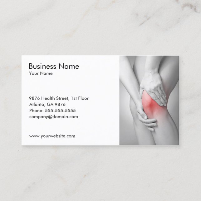 Unique Photo of Woman's Knee Doctor Business Card (Front)