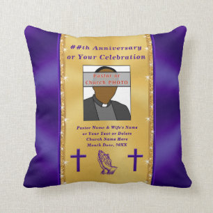 Unique Photo Personalised Pastor Anniversary Gifts Cushion