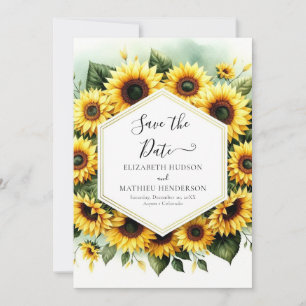 Unique Photo Sunflower Wedding Save The Date