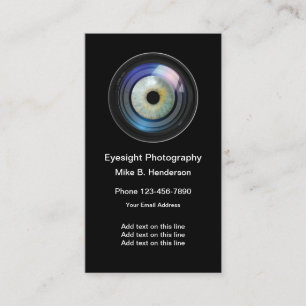 Unique Photography Camera Lens Theme Business Card