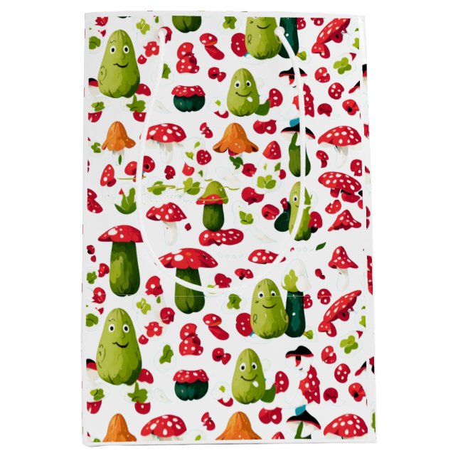 unique pickle and mushroom  Medium Gift Bag  (Front)