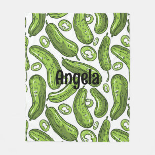 Unique pickle-themed personalised cosy fleece blanket