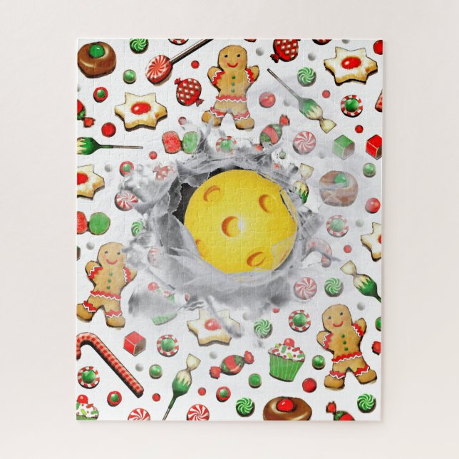 Unique Pickleball Holiday Gift Jigsaw Puzzle (Vertical)