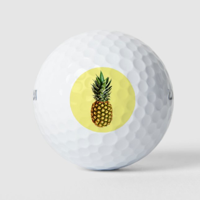 Unique pineapple print golf ball set gift idea (Front)