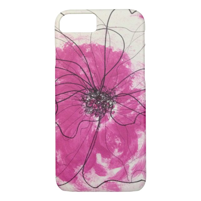 Unique pink abstract flower Case-Mate iPhone case (Back)