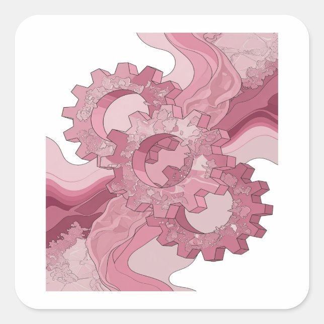 Unique Pink Abstract Label Design (Front)