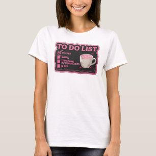 Unique Pink COFFEE WORK TRUE CRIME Style Statement T-Shirt
