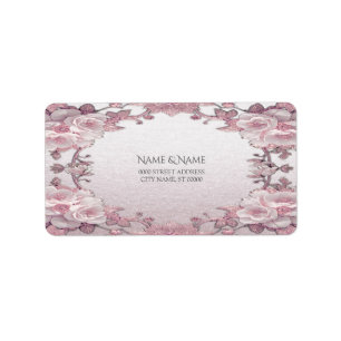 Unique Pink Floral Address Label