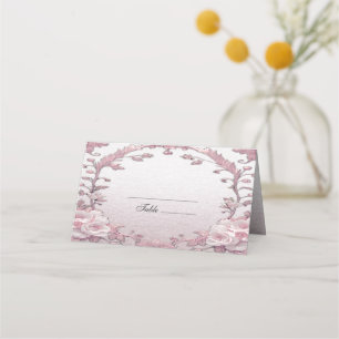 Unique Pink Floral Place Card