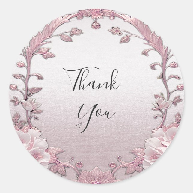 Unique Pink Floral Sticker (Front)