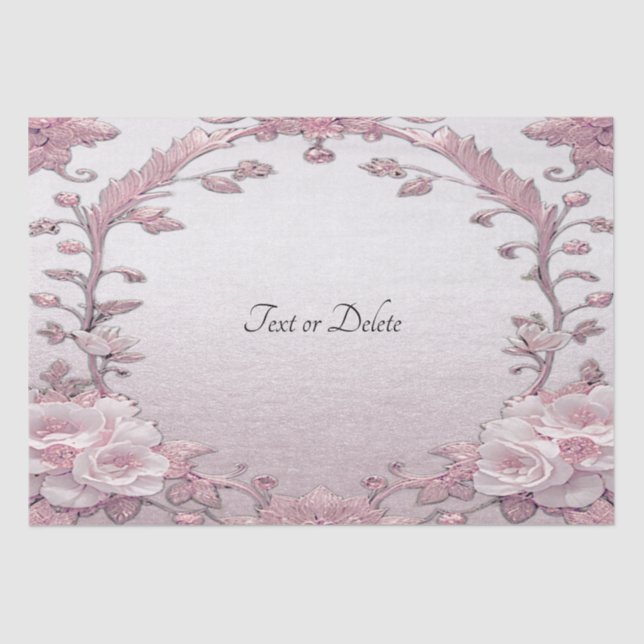 Unique Pink Floral Tissue Paper (Front)
