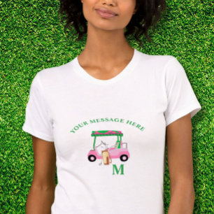 Unique Pink Golf Cart Monogram Bella+Canvas T-Shirt