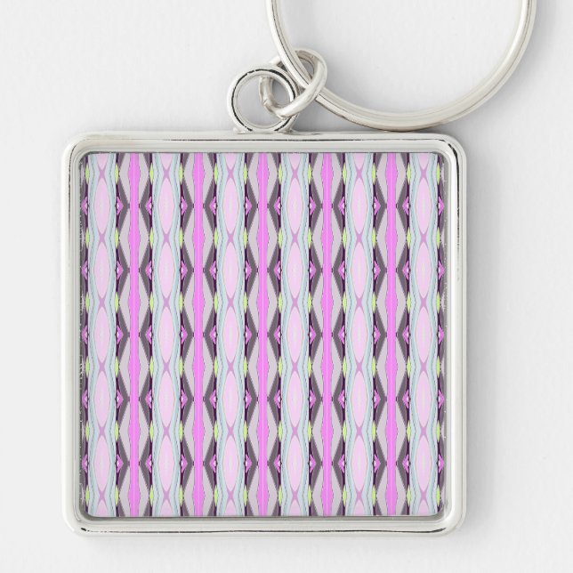 Unique Pink Pattern Key Ring (Front)