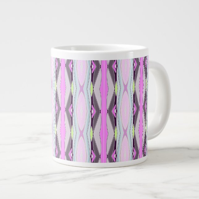 Unique Pink Pattern Large Coffee Mug (Front Right)