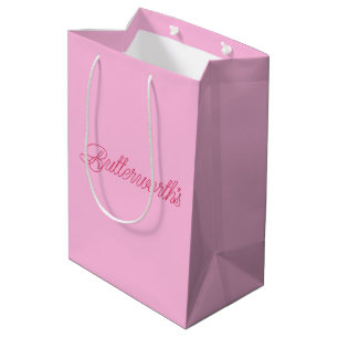 Unique Pink & Red Typography Business Name  Medium Gift Bag