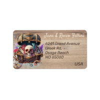 Unique pirate theme artsy custom address