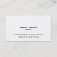 Unique Plain Simple Black White Business Card