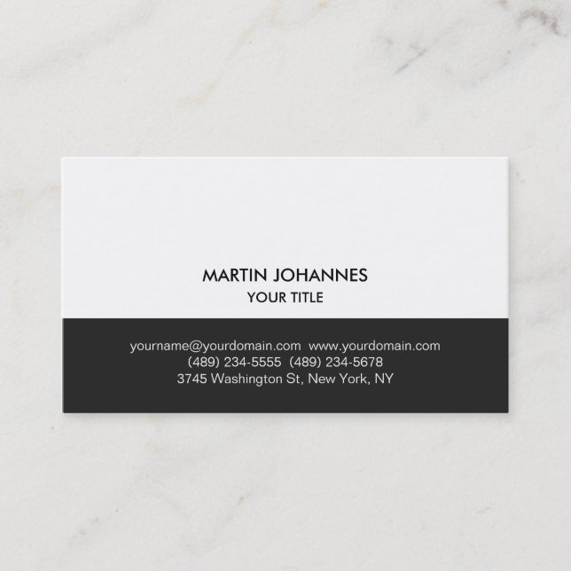 Unique Plain Simple Stylish Business Card (Front)