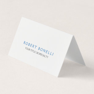 Unique Plain White Blue Business Card