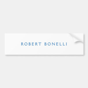 Unique Plain White Blue Minimalist Modern Bumper Sticker