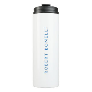Unique Plain White Blue Minimalist Modern Thermal Tumbler