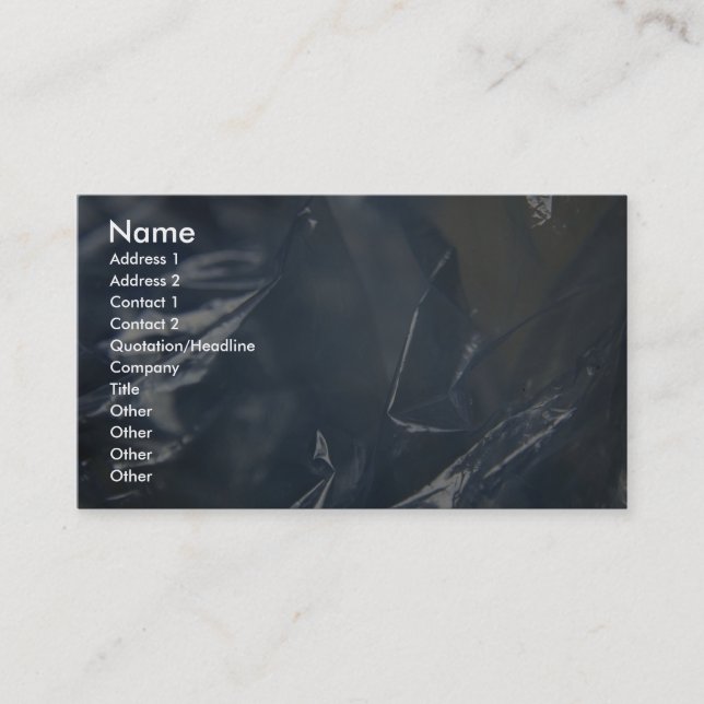 Unique Plastic Business Card (Front)