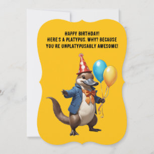 Unique Platypus funny and Whimsical birthday Card