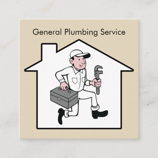 Unique Plumbing Service Business Cards (Front)