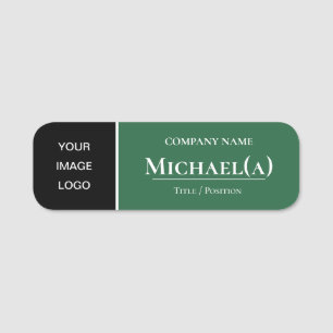 Unique Pool Table Green Black: Modern Company LOGO Name Tag