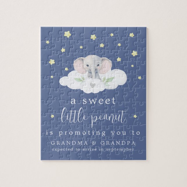 Unique Pregnancy Announcement Puzzle Blue (Vertical)