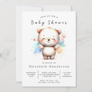 Unique Printable Bear Baby Shower Invitation