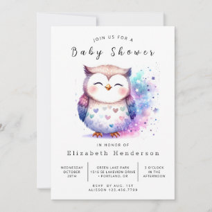 Unique Printable Owl Baby Shower Invitation