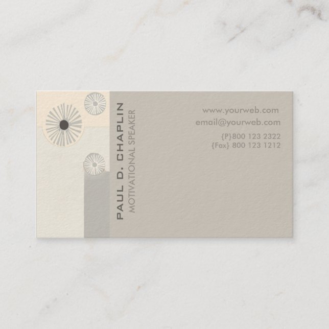 Unique Professional Floral Geometric Modern Business Card (Front)