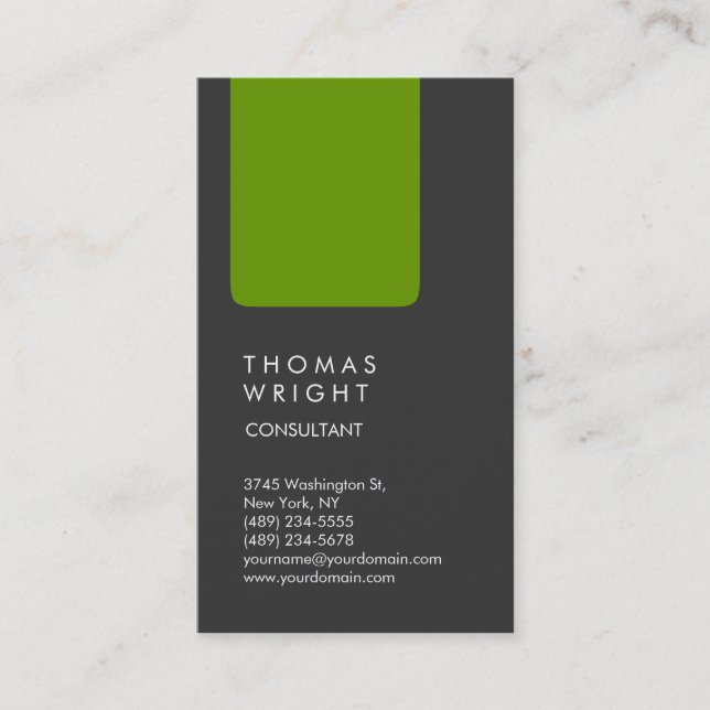 Unique Professional Grey Green Stripe Business Card (Front)