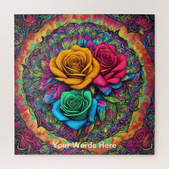 Unique psychedelic & fun personalised jigsaw puzzle (Vertical)