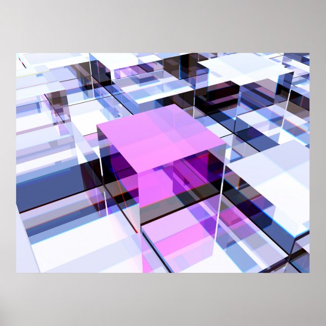 Unique purple cube poster (Front)