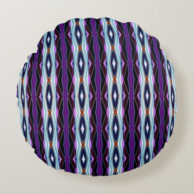 Unique Purple Pattern Round Cushion (Front)