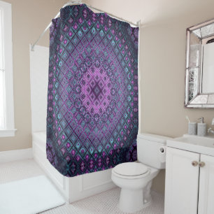 Unique Purple Pattern Shower Curtain