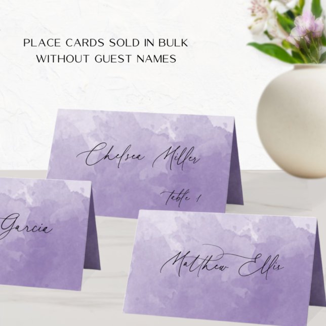 Unique Purple Watercolor Background Folded Place Card (Creator Uploaded)