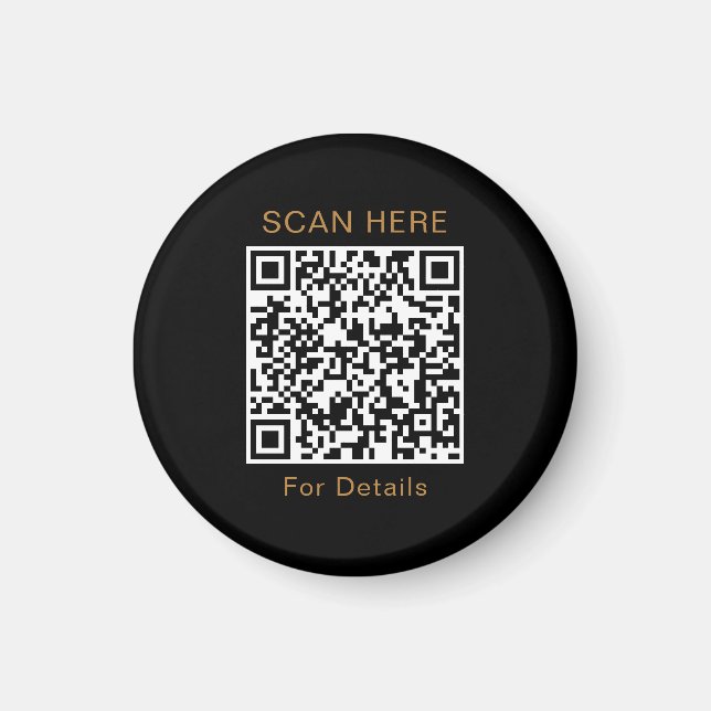 Unique QR Code Design Circle Magnet (Front)