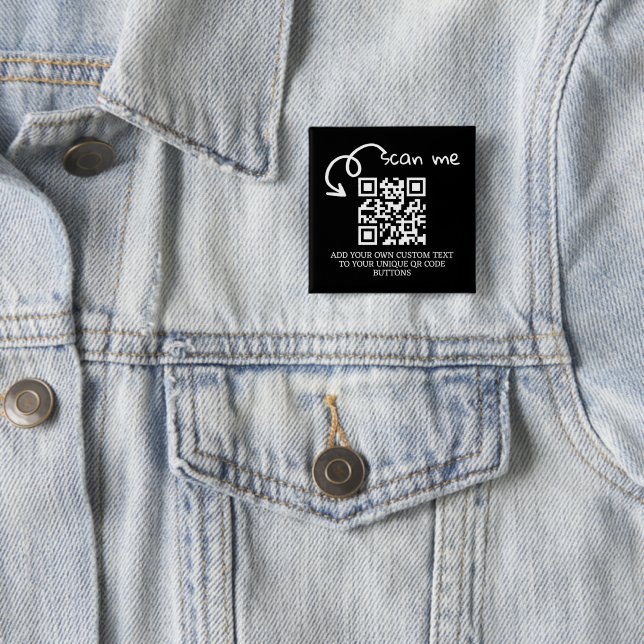 Unique QR code personalised scannable website 15 Cm Square Badge (In Situ)