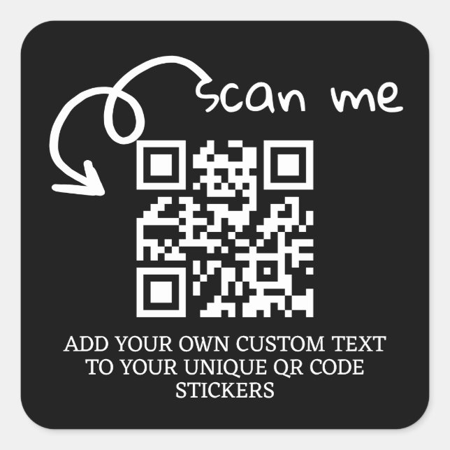Unique QR code personalised scannable website Square Sticker (Front)