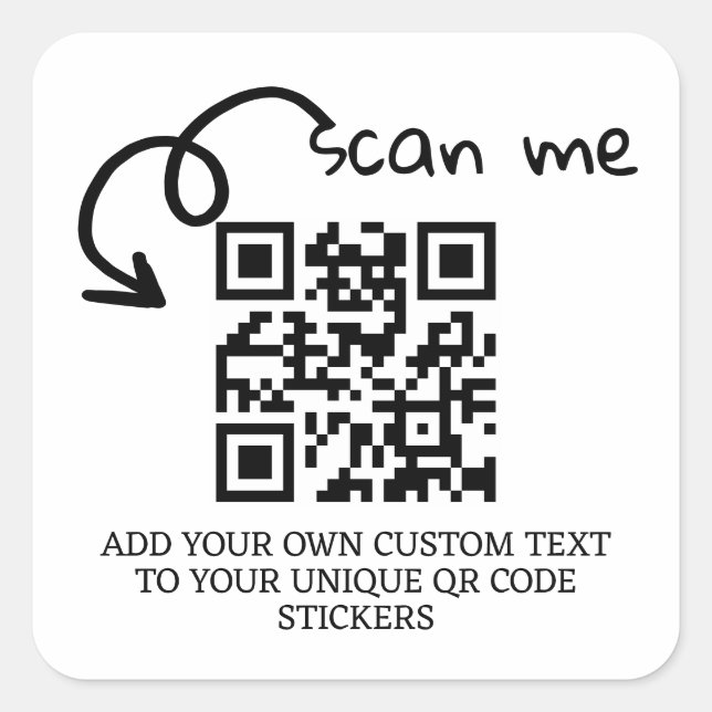 Unique QR code personalised scannable website Square Sticker (Front)