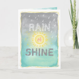 Unique Rain or Shine Monogram Valentine's Day Card