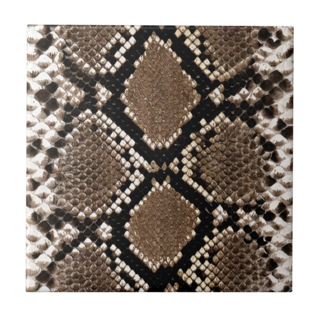 Unique Rattlesnake Skin Custom Tile (Front)